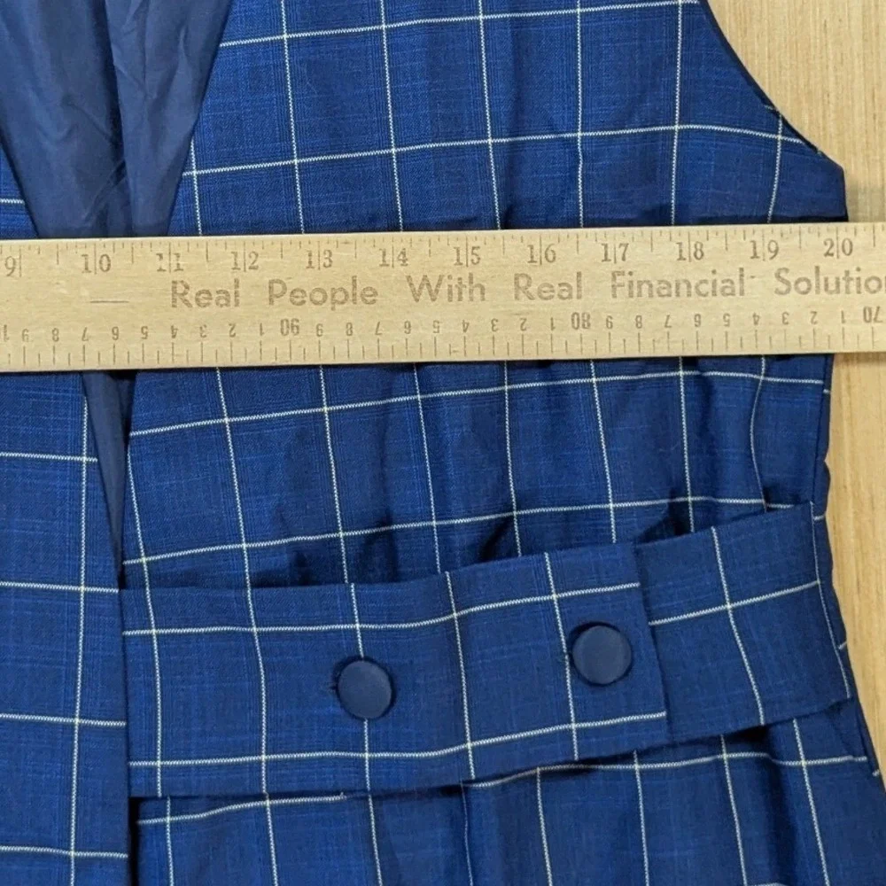 Anthropologie Preppy Old Money Quiet Luxury Longline Menswear Vest One size Blue